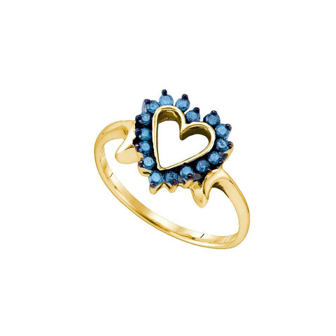 1-4CT-Diamond BLUE HEART RING