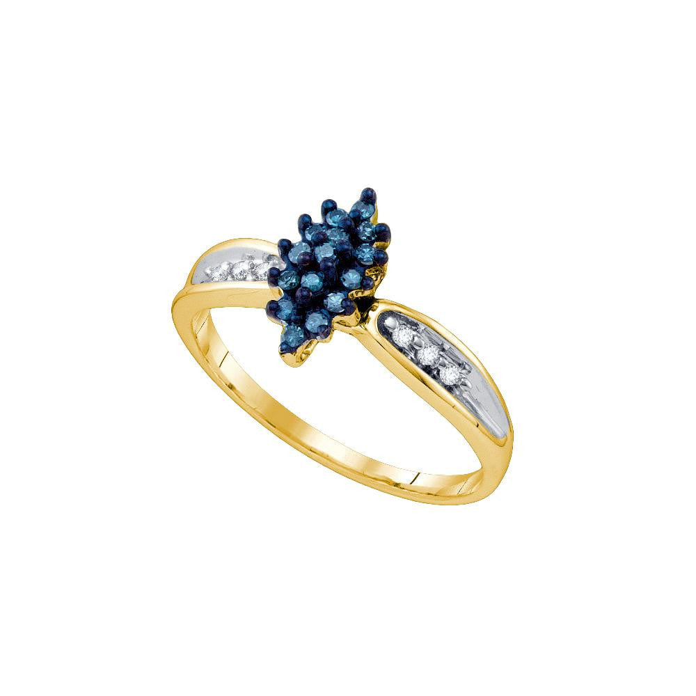 1-5CT-Diamond BLUE CLUSTER RING