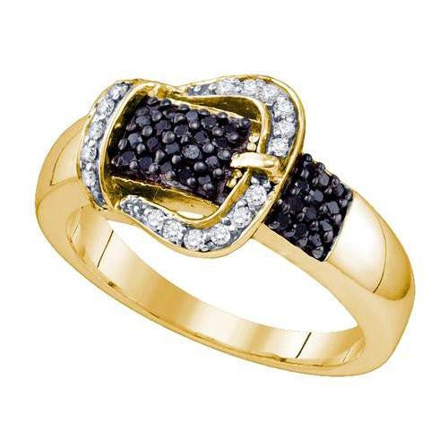 925 Sterling Silver Yellow 0.35CTW DIAMOND MICRO PAVE RING