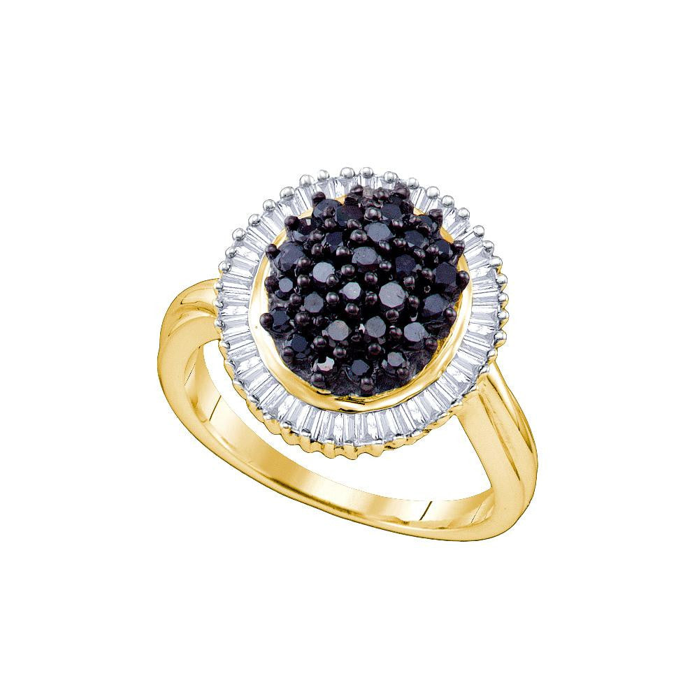 1 CT-Diamond BLACK CLUSTER RING