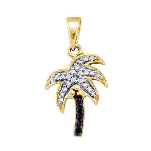 10KT Yellow Gold 0.12CTW DIAMOND TREE PENDANT