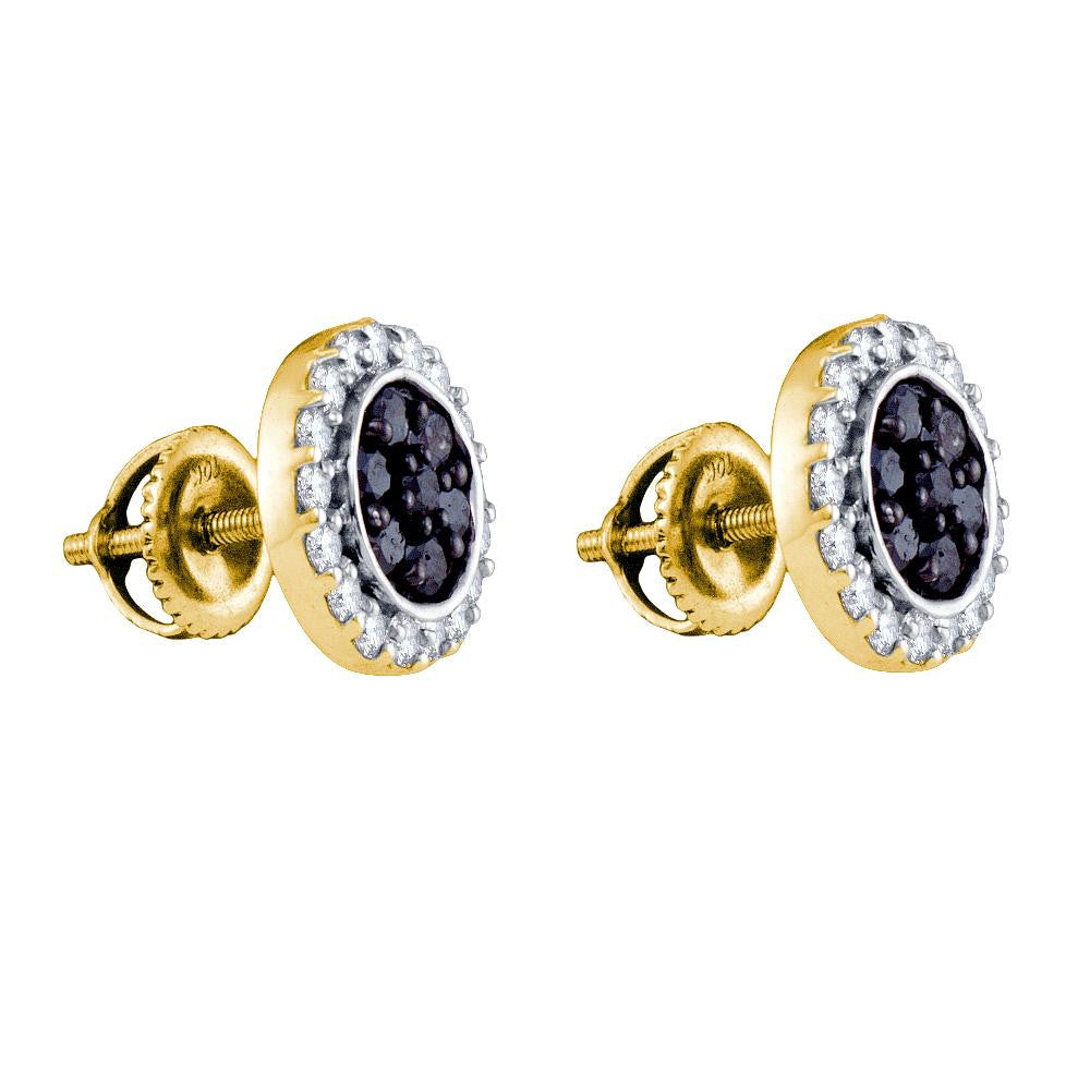 1 CTW-Diamond MICRO-PAVE BLACK EARRINGS