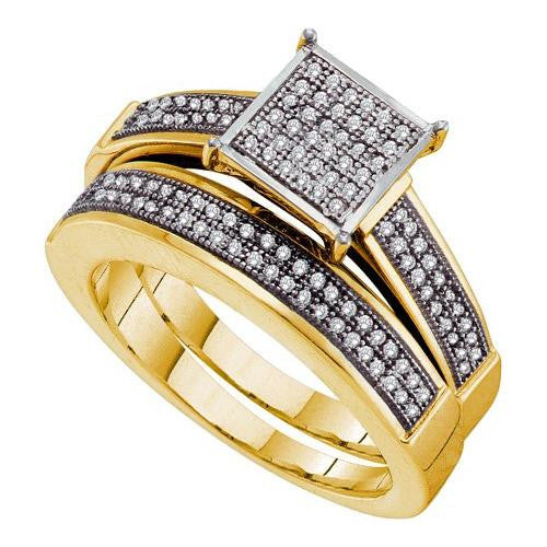 925 Sterling Silver Yellow 0.33CT DIAMOND FASHION BRIDAL SET