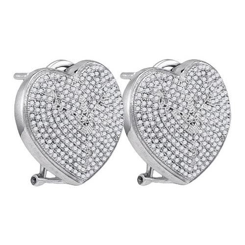 925 Sterling Silver White 1.12CT DIAMOND MICRO-PAVE EARRINGS