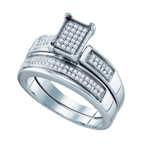 925 Sterling Silver White 0.28CTW DIAMOND  MICRO PAVE BRIDAL RING