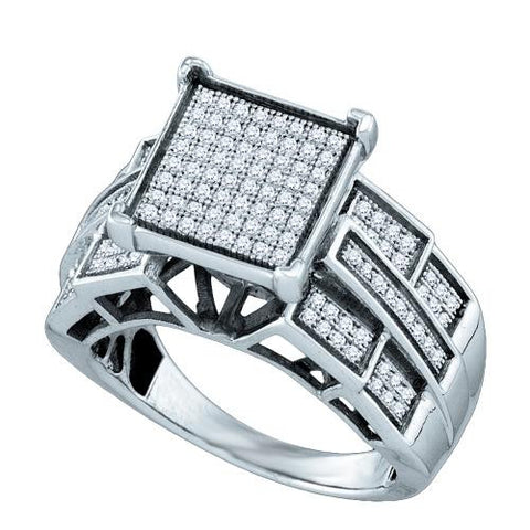 925 Sterling Silver White 0.43CTW  DIAMOND  MICRO PAVE RING