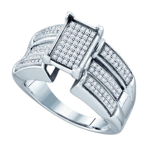 925 Sterling Silver White 0.41CTW DIAMOND  MICRO PAVE RING