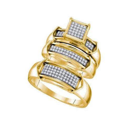 10KT Yellow Gold 0.33CTW DIAMOND FASHION TRIO SET