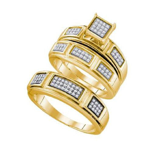 10K Yellow-gold 0.29CTW DIAMOND FASHION TRIO SET