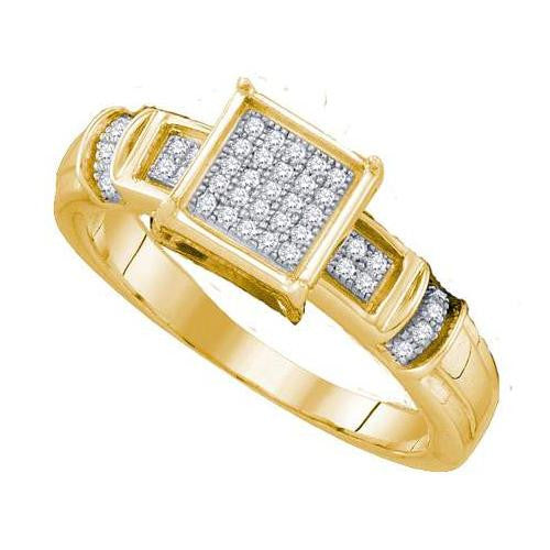 10KT Yellow Gold 0.12CTW DIAMOND LADIES MICRO PAVE RING