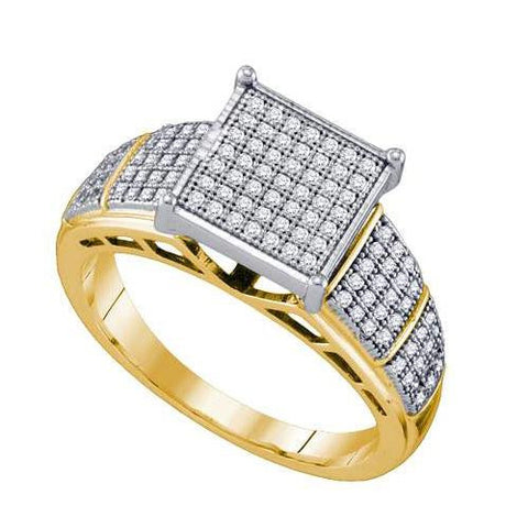 10KT Yellow Gold 0.33CTW DIAMOND MICRO PAVE RING