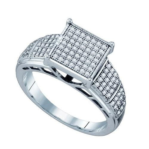 10KT White Gold 0.33CTw DIAMOND  MICRO PAVE RING