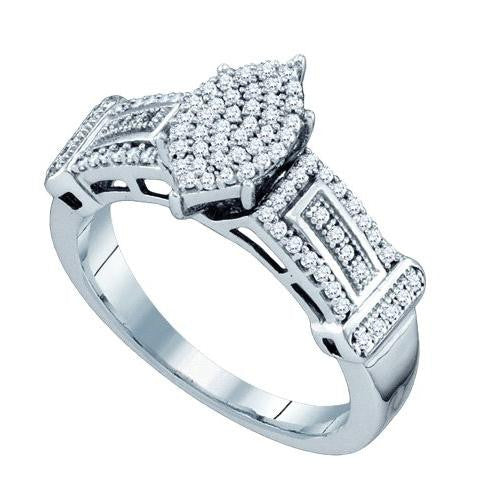 10KT White Gold 0.33CTW DIAMOND MICRO PAVE RING