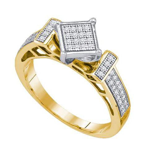 10K Yellow-gold 0.20CT DIAMOND MICRO PAVE RING