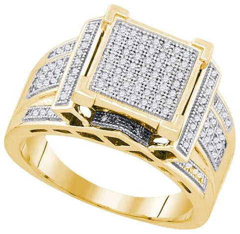 925 Sterling Silver Yellow 0.40CT DIAMOND MICRO-PAVE RING