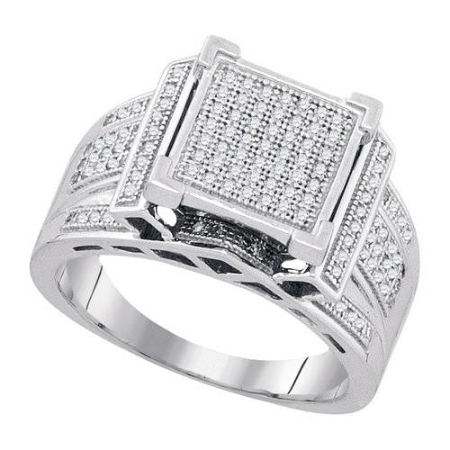 925 Sterling Silver White 0.40CT DIAMOND MICRO-PAVE RING