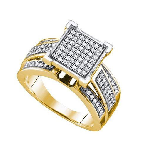 925 Sterling Silver Yellow 0.33CTW DIAMOND MICRO PAVE RING