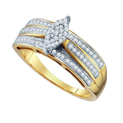 925 Sterling Silver Yellow 0.25CT DIAMOND  MICRO PAVE RING