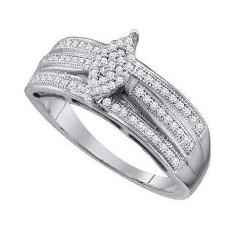 925 Sterling Silver White 0.25CTW DIAMOND  MICRO PAVE RING