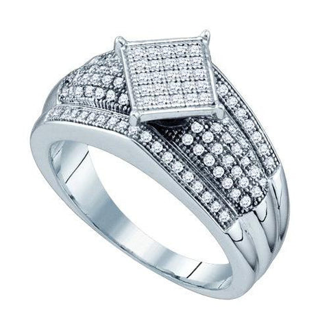 925 Sterling Silver White 0.33CT DIAMOND  MICRO PAVE RING