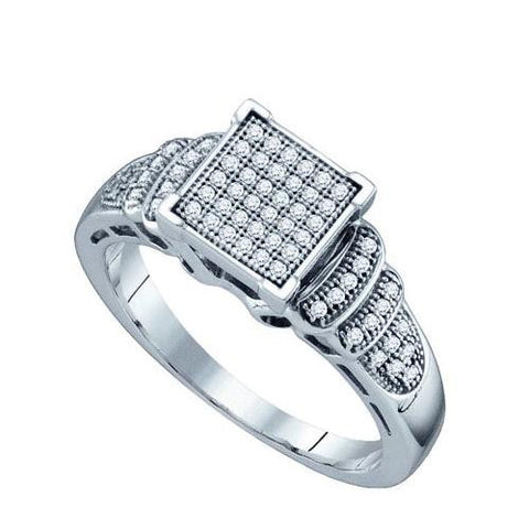 925 Sterling Silver White 0.20CTW DIAMOND MICRO PAVE RING