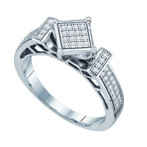 925 Sterling Silver White 0.20CT DIAMOND  MICRO PAVE RING