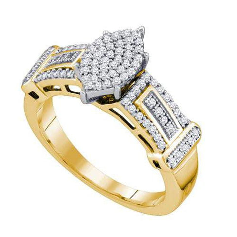 925 Sterling Silver Yellow 0.33CT DIAMOND MICRO PAVE RING