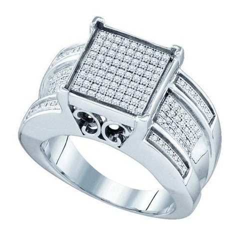 925 Sterling Silver White 0.52CTW DIAMOND  MICRO PAVE RING