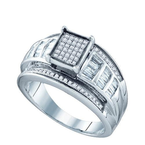 925 Sterling Silver White 0.55CTW DIAMOND  MICRO PAVE RING