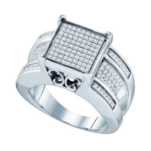 10KT White Gold 0.52CTW DIAMOND LADIES MICRO PAVE RING