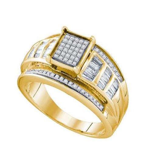 925 Sterling Silver Yellow 0.55CTW DIAMOND MICRO PAVE RING