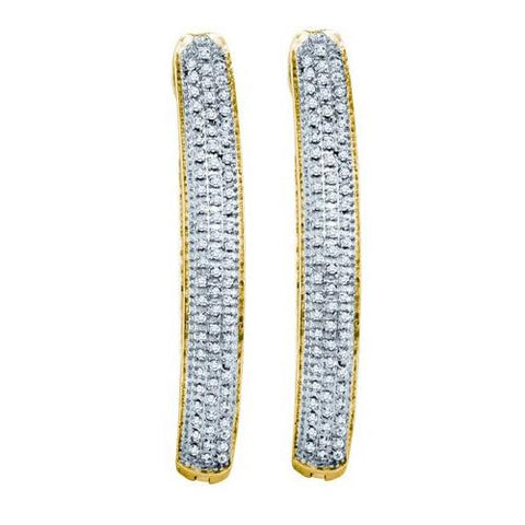 925 Sterling Silver Yellow 0.48CTW DIAMOND MICRO PAVE EARRINGS