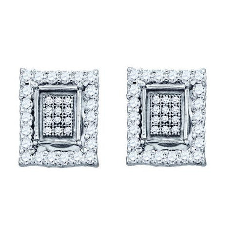 925 Sterling Silver White 0.55CTW DIAMOND  MICRO PAVE EARRINGS