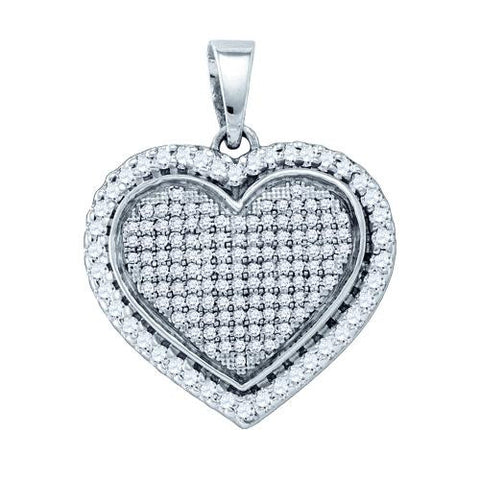 925 Sterling Silver White 0.81CT DIAMOND  HEART PENDANT