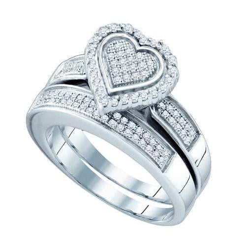 925 Sterling Silver White 0.40CTW DIAMOND  MICRO PAVE BRIDAL RING