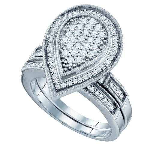 925 Sterling Silver White 0.53CTW DIAMOND  MICRO PAVE BRIDAL RING