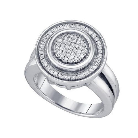 925 Sterling Silver White 0.23CTW DIAMOND  MICRO PAVE RING