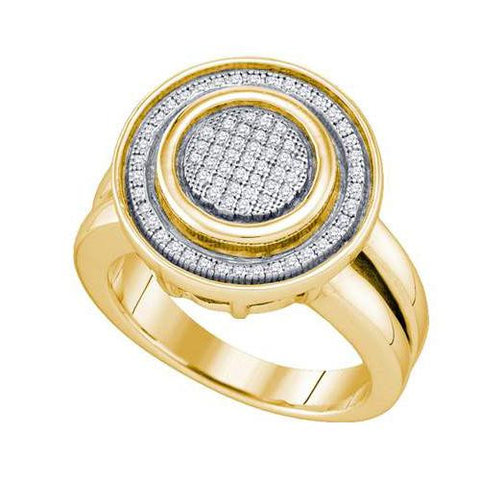 925 Sterling Silver Yellow 0.23CTW DIAMOND MICRO PAVE RING