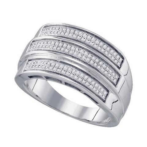 925 Sterling Silver White 0.42CTW DIAMOND  MICRO PAVE RING