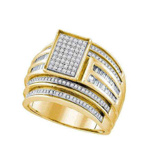 10KT Yellow Gold 0.86CTW DIAMOND MICRO PAVE RING