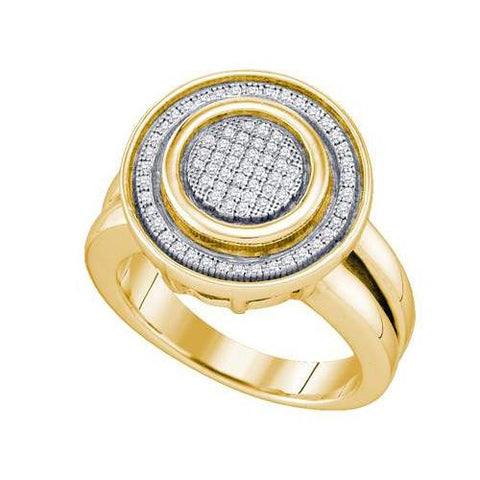 10KT Yellow Gold 0.23CTW DIAMOND MICRO PAVE MENS RING