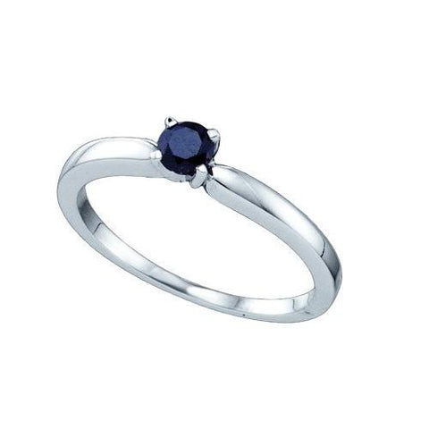 10K White-gold 0.26CTW BLACK DIAMOND  FASHION RING