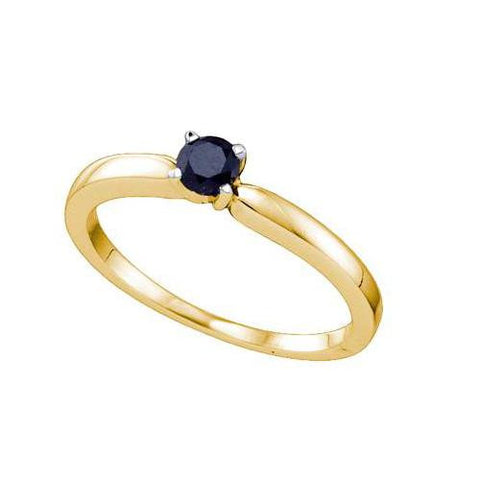 10K Yellow-gold 0.26CTW BLACK DIAMOND FASHION RING