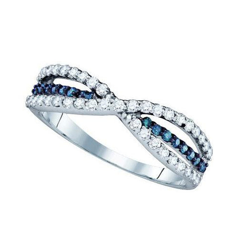 14KT White Gold 0.49CTW BLUE DIAMOND  FASHION BAND