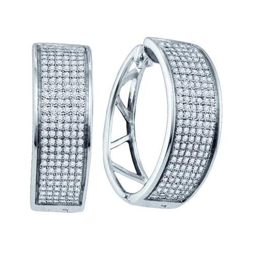 925 Sterling Silver White 0.91CTW DIAMOND  MICRO PAVE EARRINGS