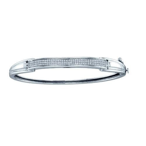 925 Sterling Silver White 0.39CTW DIAMOND  MICRO PAVE BANGLE