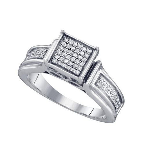 925 Sterling Silver White 0.22CTW DIAMOND  MICRO PAVE RING