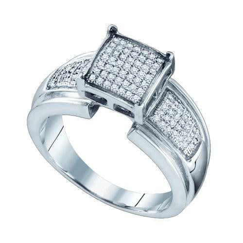 925 Sterling Silver White 0.29CTW DIAMOND  MICRO PAVE RING