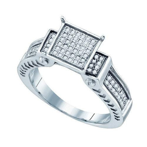 925 Sterling Silver White 0.24CTW DIAMOND MICRO-PAVE RING