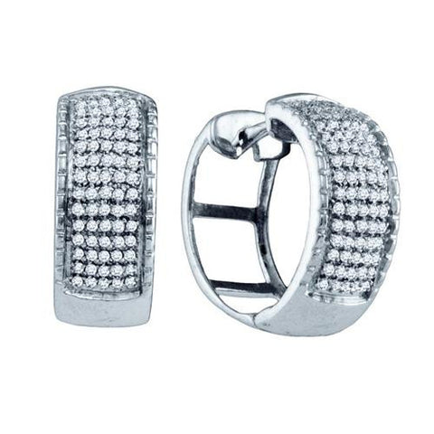 925 Sterling Silver White 0.45CTW DIAMOND  MICRO PAVE EARRINGS